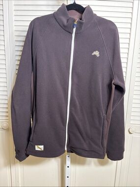 Tracksmith Men's Franklin Fleece Full Zip Athletic Running Brown Jacket Medium
